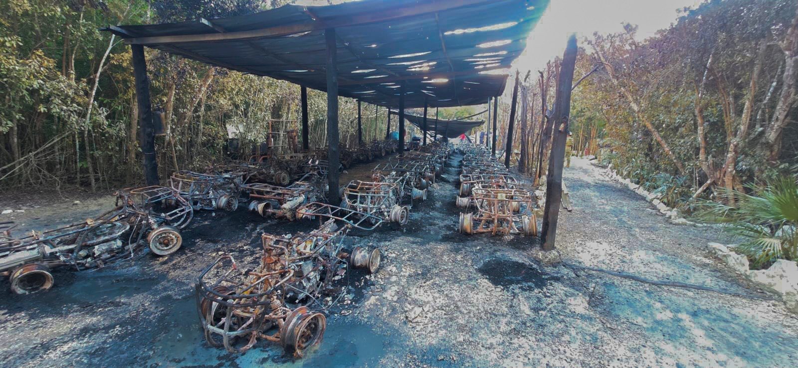 Confirma peritaje de FGE Quintana Roo que corto circuito en una cuatrimoto fue la causa de incendio en Cozumel